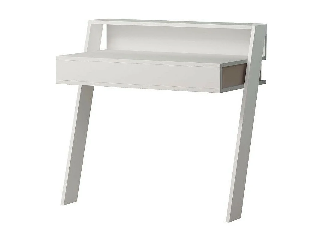 Scrivania da parete con cassetto Cowork 94 cm colore bianco