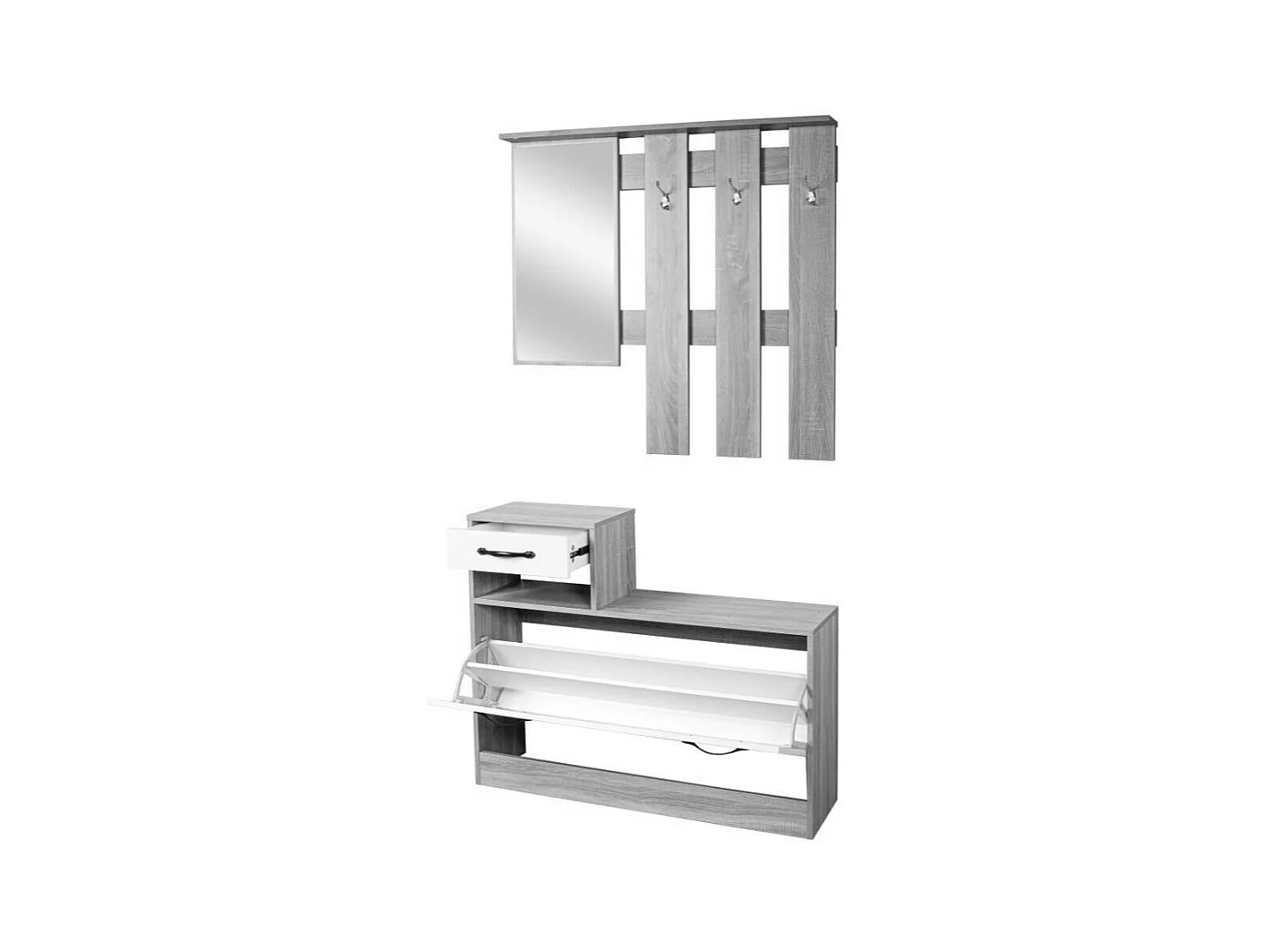 Mobile ingresso con specchio RudolfXL colore bianco