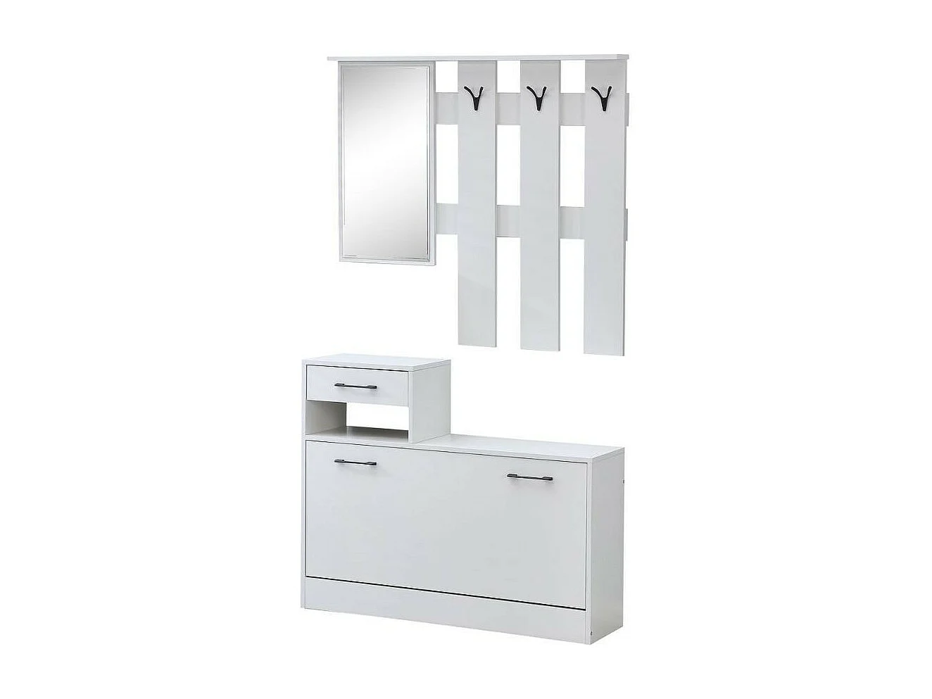 Mobile ingresso con specchio RudolfXL colore bianco