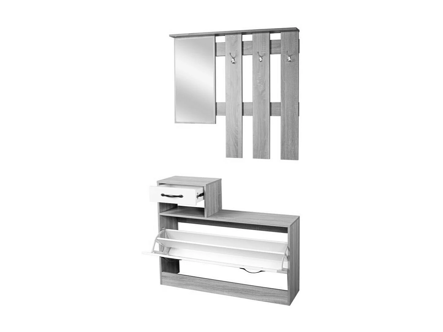 Mobile ingresso con specchio RudolfXL colore bianco