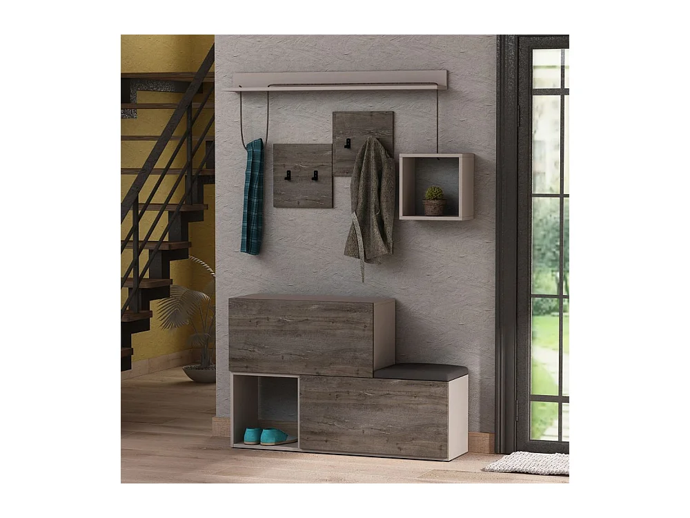 Mobile ingresso scarpiera Holdon 120x87,5 colore tortora dark coffee