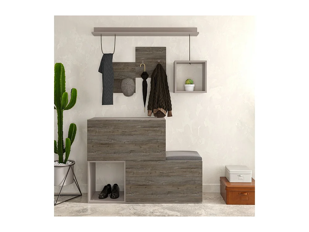 Mobile ingresso scarpiera Holdon 120x87,5 colore tortora dark coffee