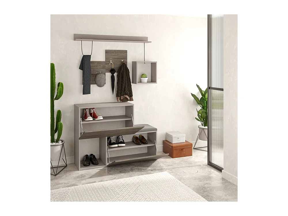 Mobile ingresso scarpiera Holdon 120x87,5 colore tortora dark coffee