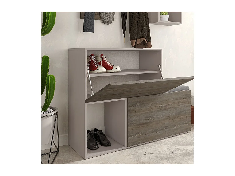 Mobile ingresso scarpiera Holdon 120x87,5 colore tortora dark coffee