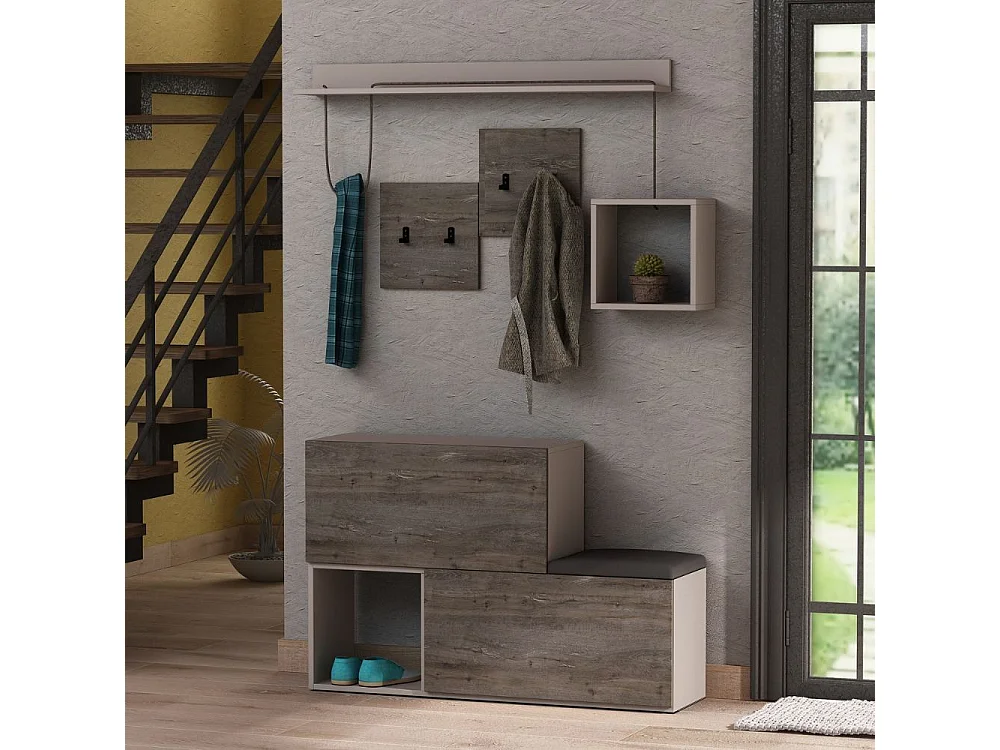 Mobile ingresso scarpiera Holdon 120x87,5 colore tortora dark coffee