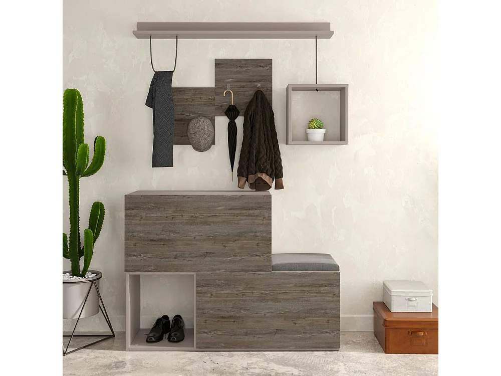 Mobile ingresso scarpiera Holdon 120x87,5 colore tortora dark coffee