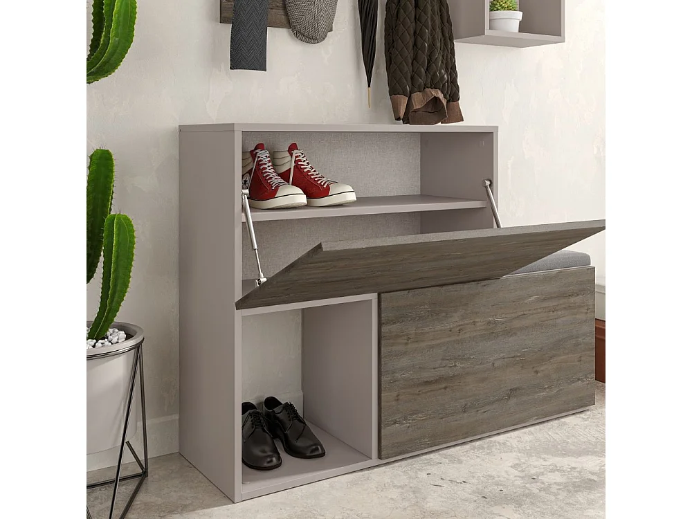 Mobile ingresso scarpiera Holdon 120x87,5 colore tortora dark coffee