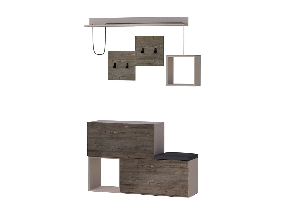 Mobile ingresso scarpiera Holdon 120x87,5 colore tortora dark coffee