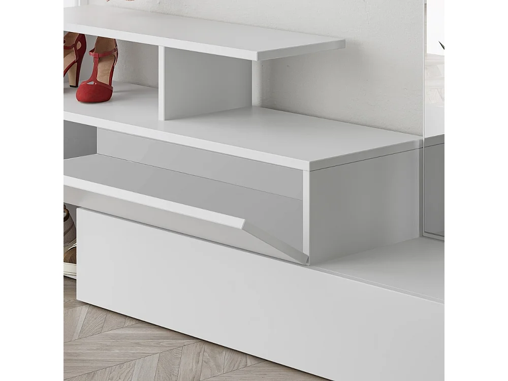 Mobile ingresso con specchio Ramda colore bianco