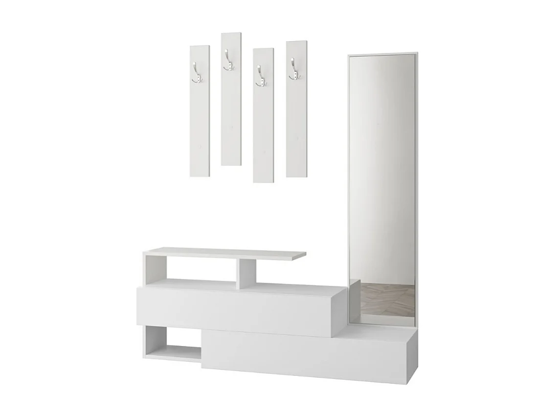 Mobile ingresso con specchio Ramda colore bianco