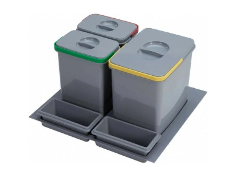 Pattumiera sottolavello tre secchi Pratiko600