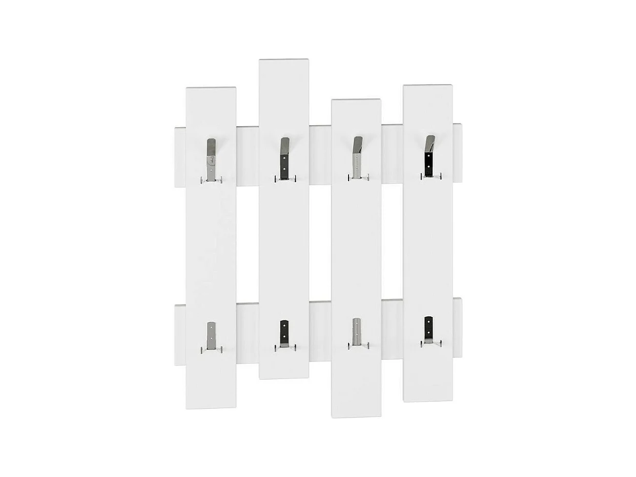 Appendiabiti a muro Wave 8 ganci colore bianco