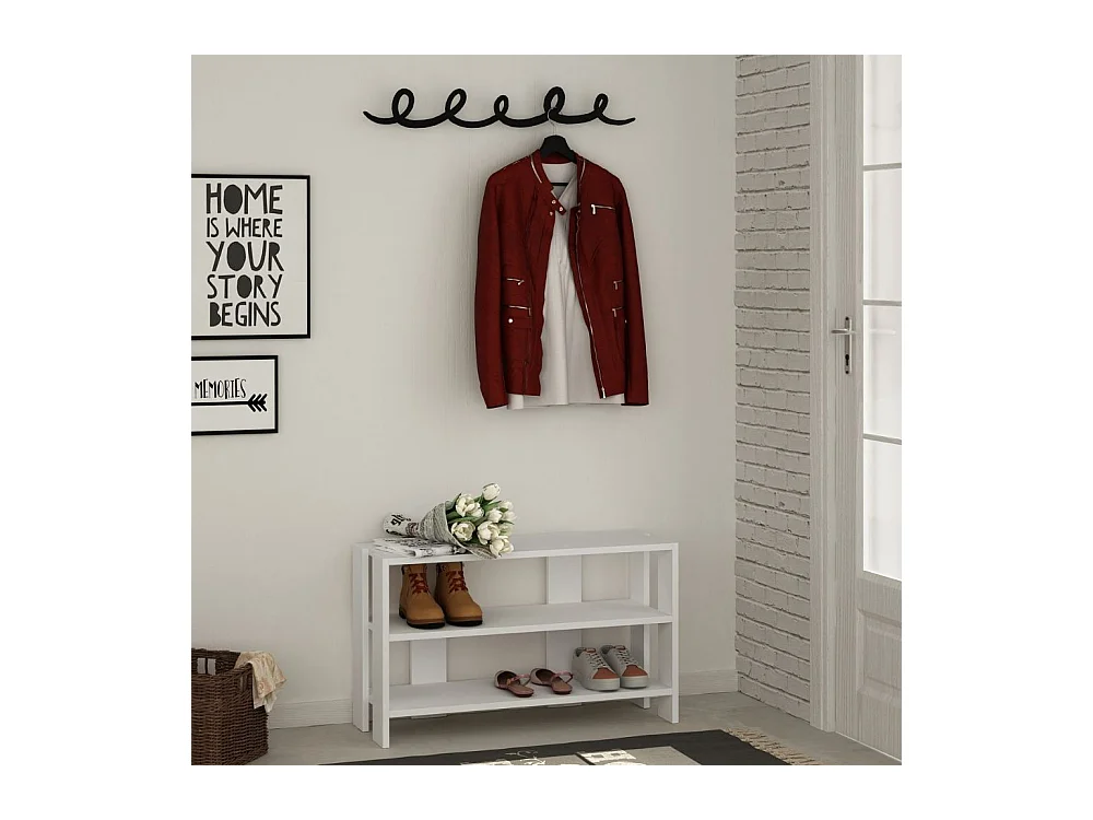 Ingresso scarpiera bianco Tono con appendiabiti nero