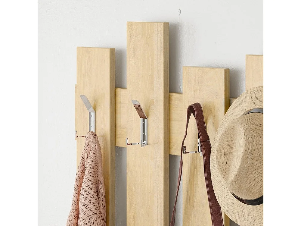 Appendiabiti a muro Wave 8 ganci colore rovere