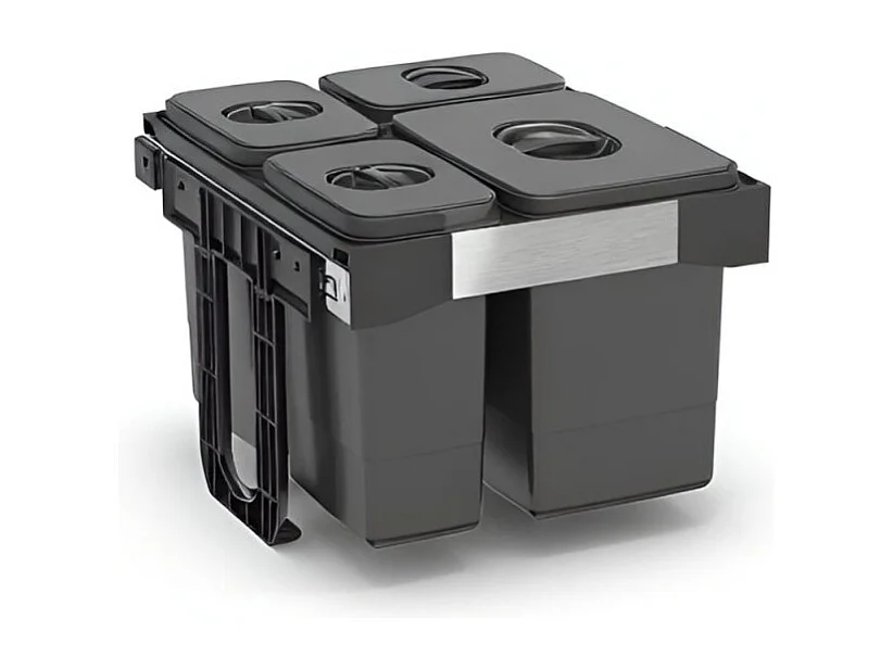 Pattumiera estraibile 4 contenitori Freejazz62453 colore grigio