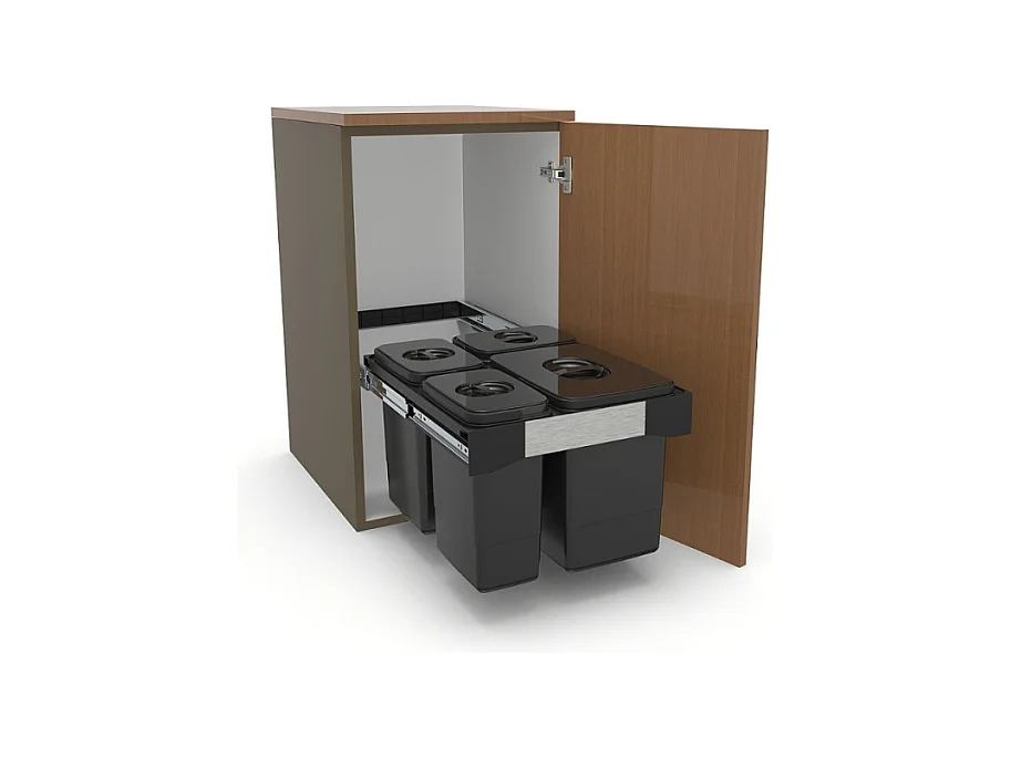 Pattumiera estraibile 4 contenitori Freejazz62453 colore grigio
