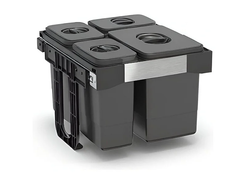 Pattumiera estraibile 4 contenitori Freejazz62453 colore grigio