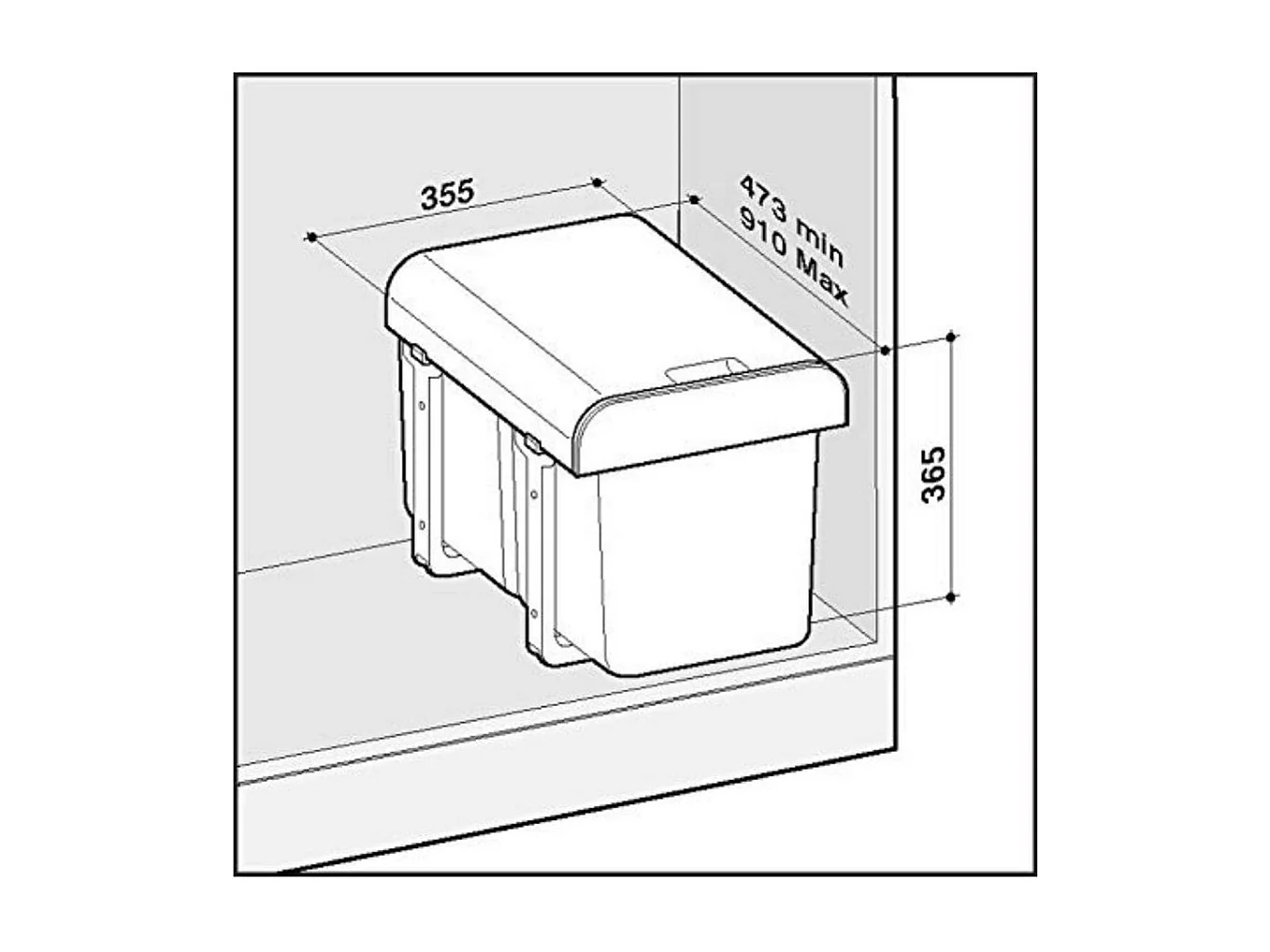 Pattumiera estraibile 2 secchi da 16 litri Ekko2