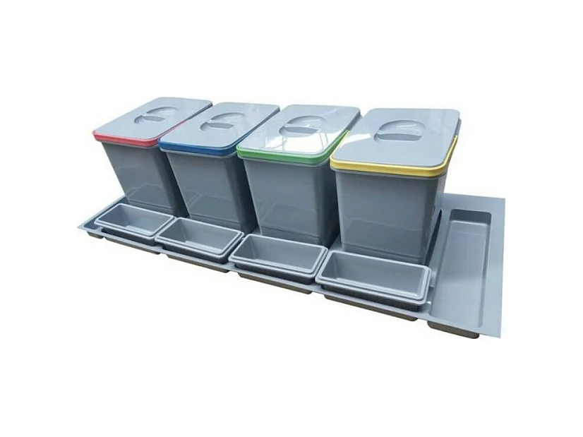 Pattumiera sottolavello 4 contenitori PRATIKO1200 e quattro vaschette