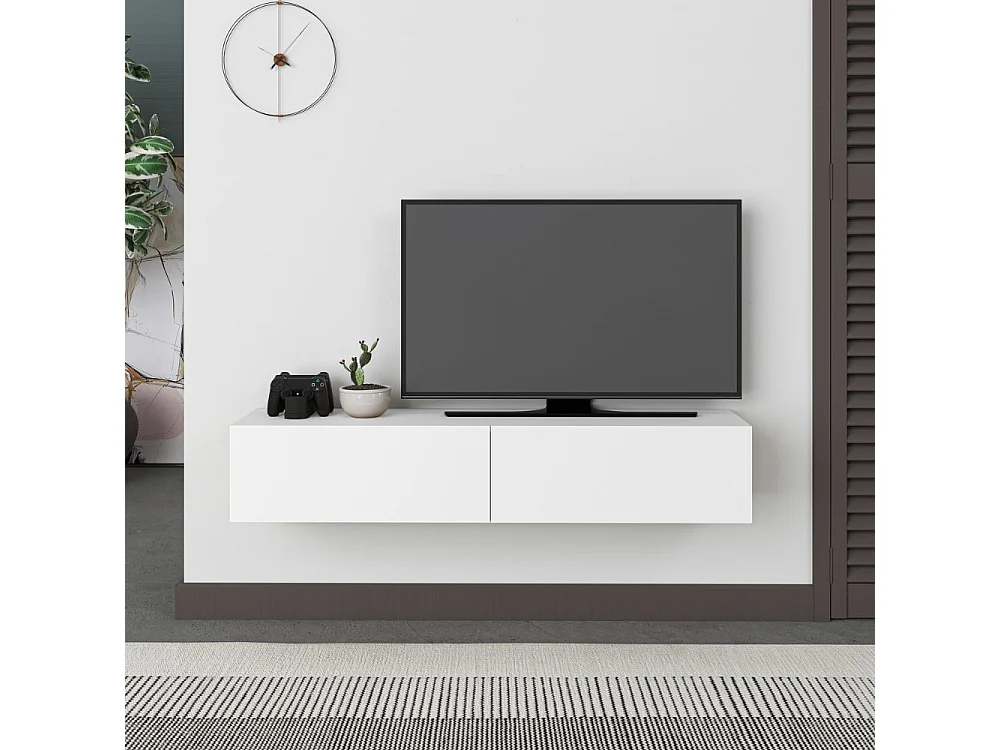 Mobile porta TV sospeso ante a ribalta Francy colore bianco