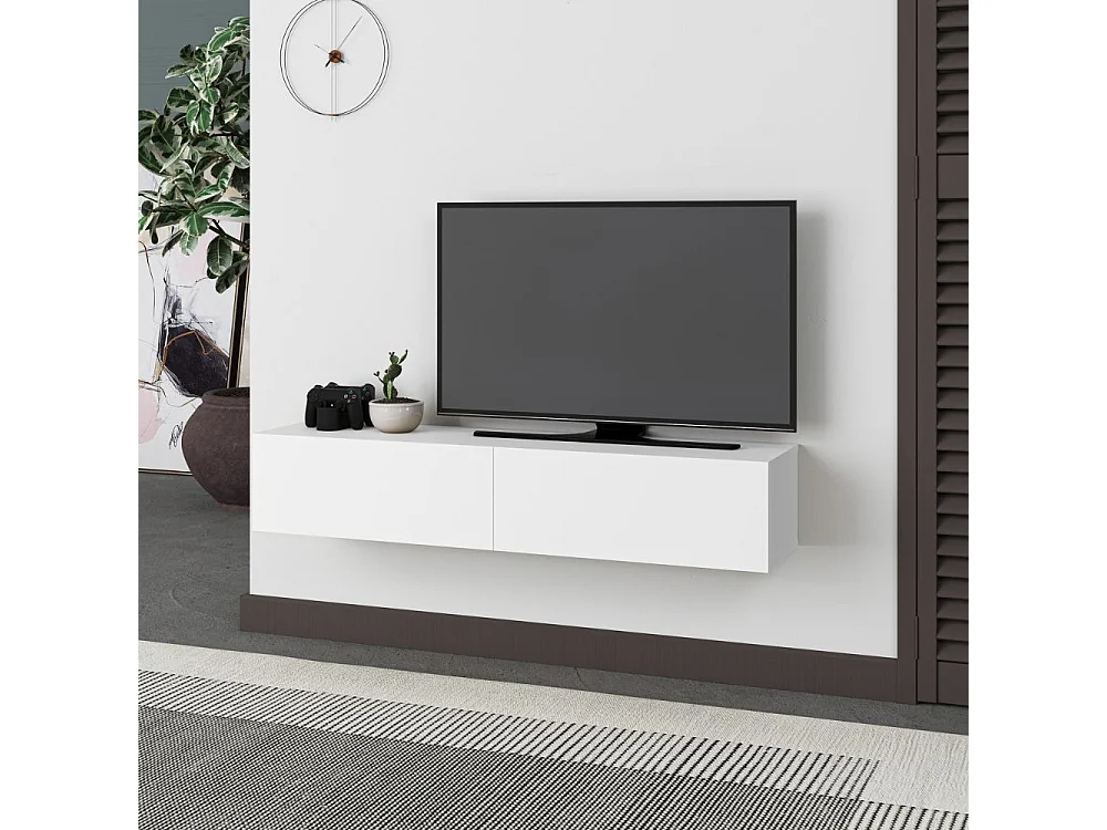 Mobile porta TV sospeso ante a ribalta Francy colore bianco