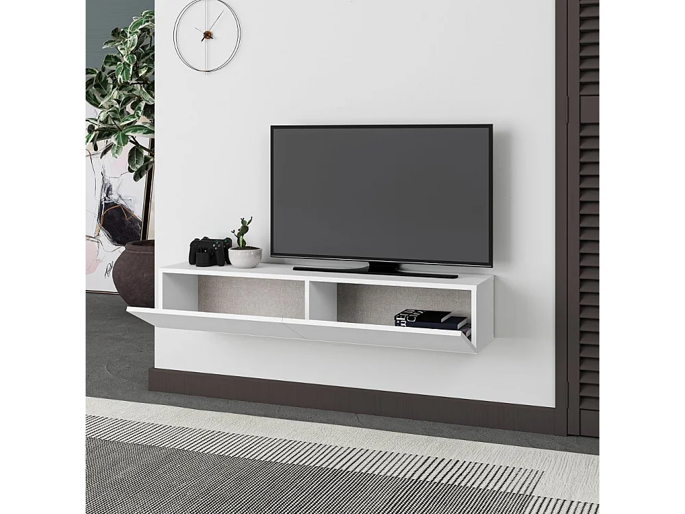 Mobile porta TV sospeso ante a ribalta Francy colore bianco