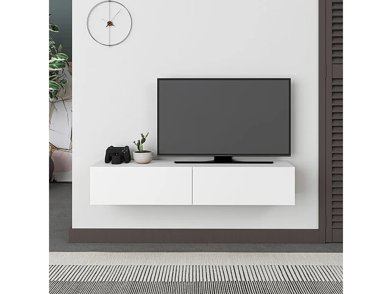 Mobile porta TV sospeso ante a ribalta Francy colore bianco