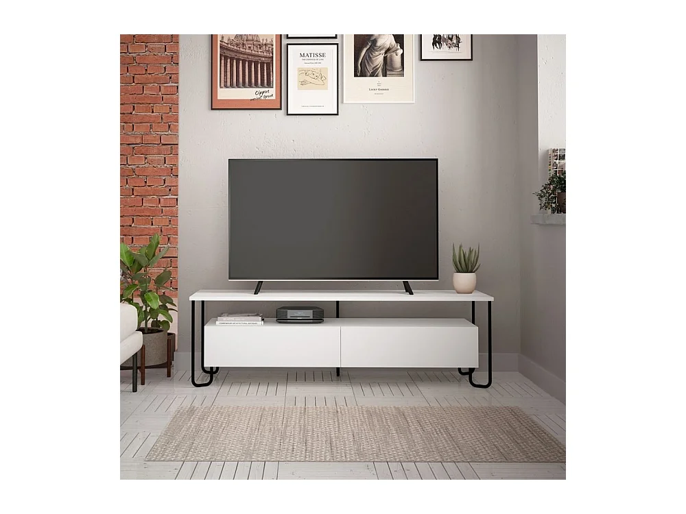 Mobile porta Tv due ante Cornea 150 cm colore bianco