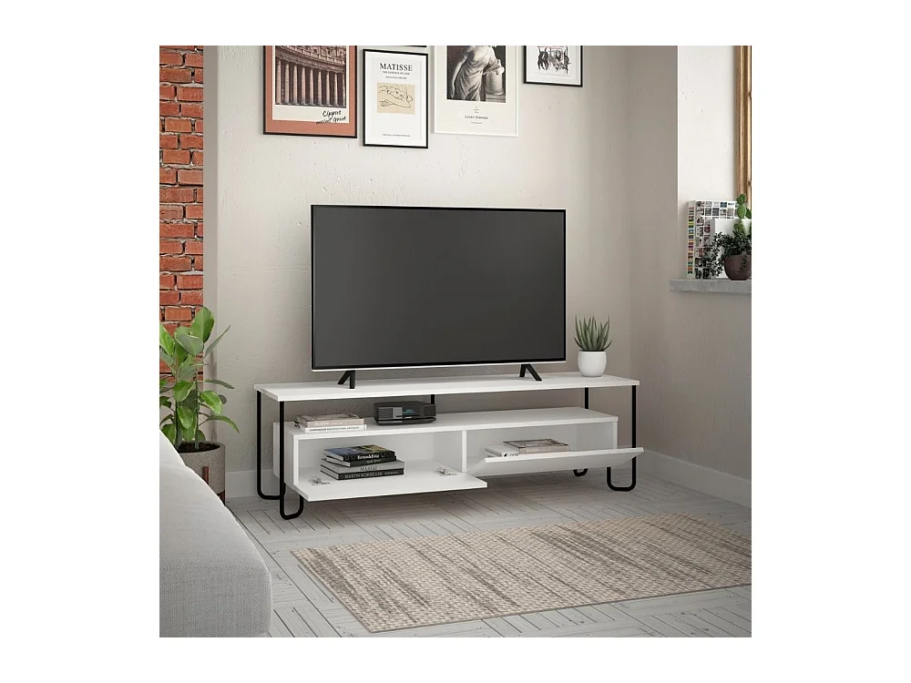 Mobile porta Tv due ante Cornea 150 cm colore bianco