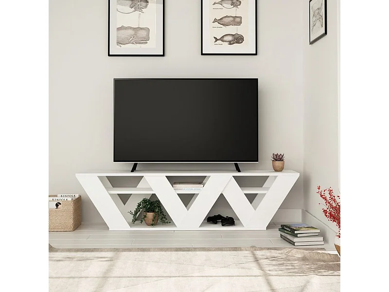 Porta TV Ralla 158x30x40h colore bianco