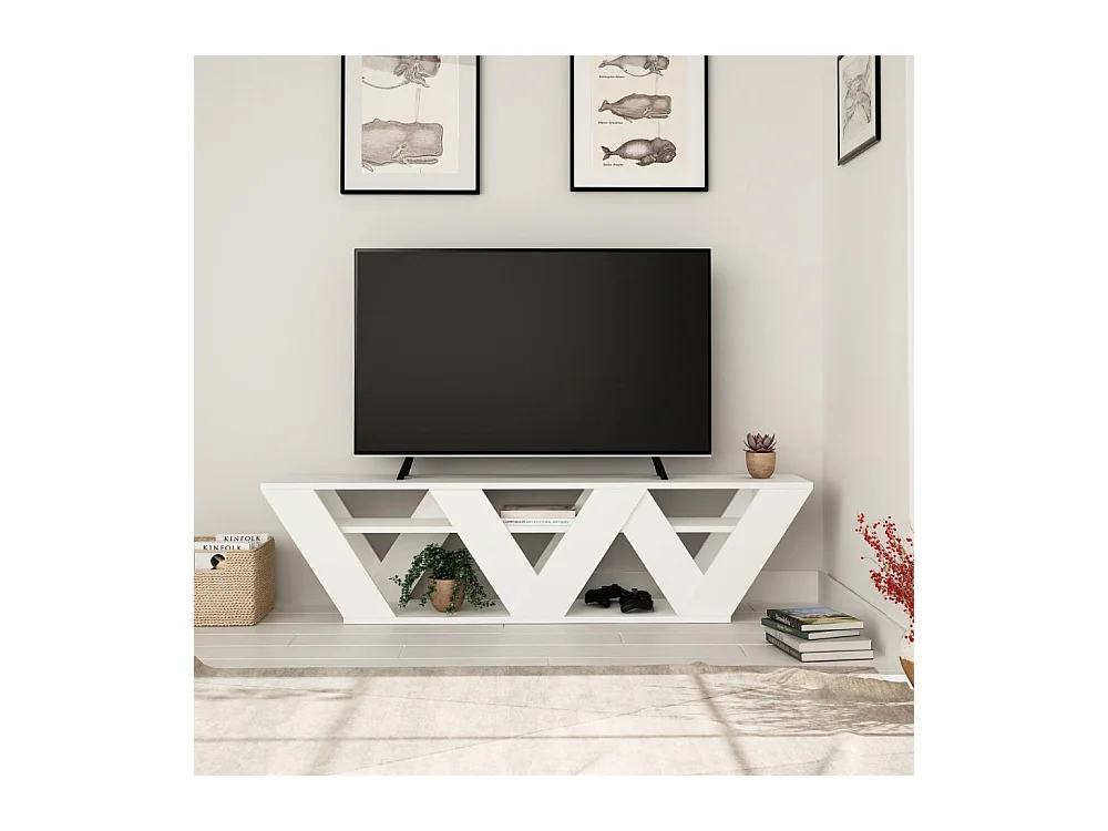 Porta TV Ralla 158x30x40h colore bianco
