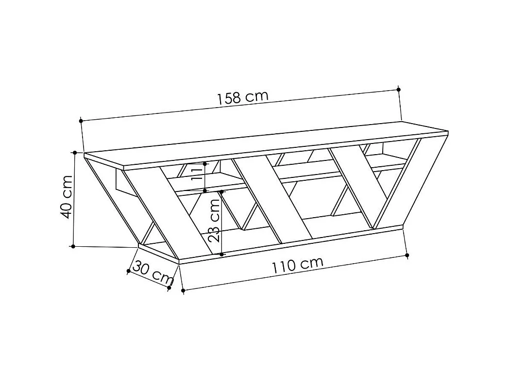 Porta TV Ralla 158x30x40h colore bianco