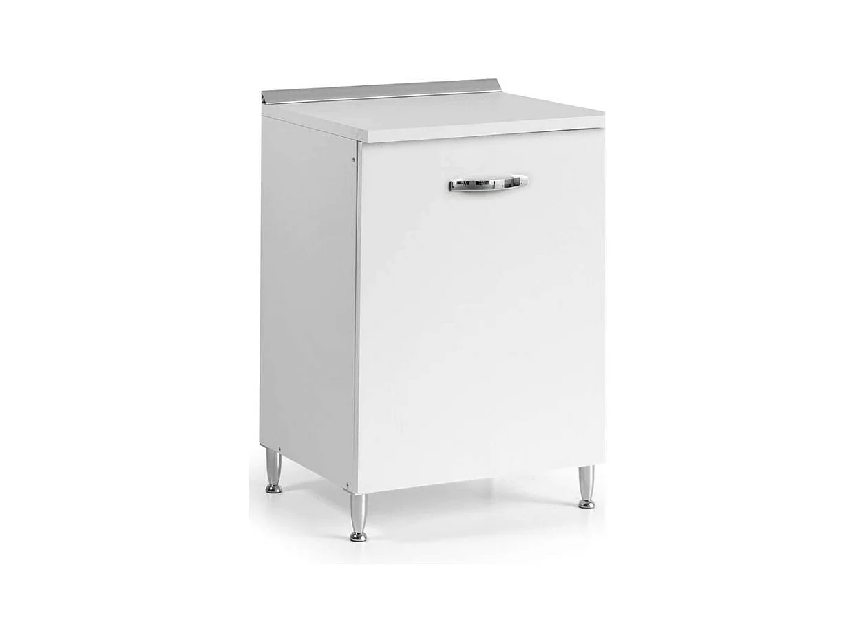 Base cucina con anta 60x50x85H colore bianco frassinato