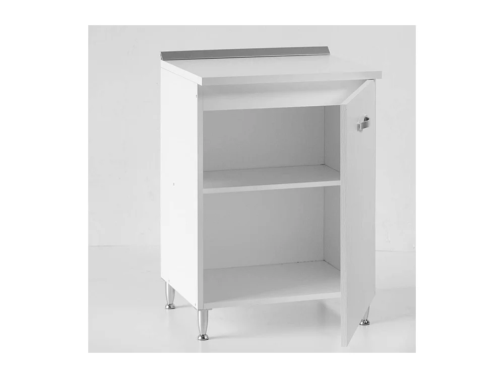 Base cucina con anta 60x50x85H colore bianco frassinato
