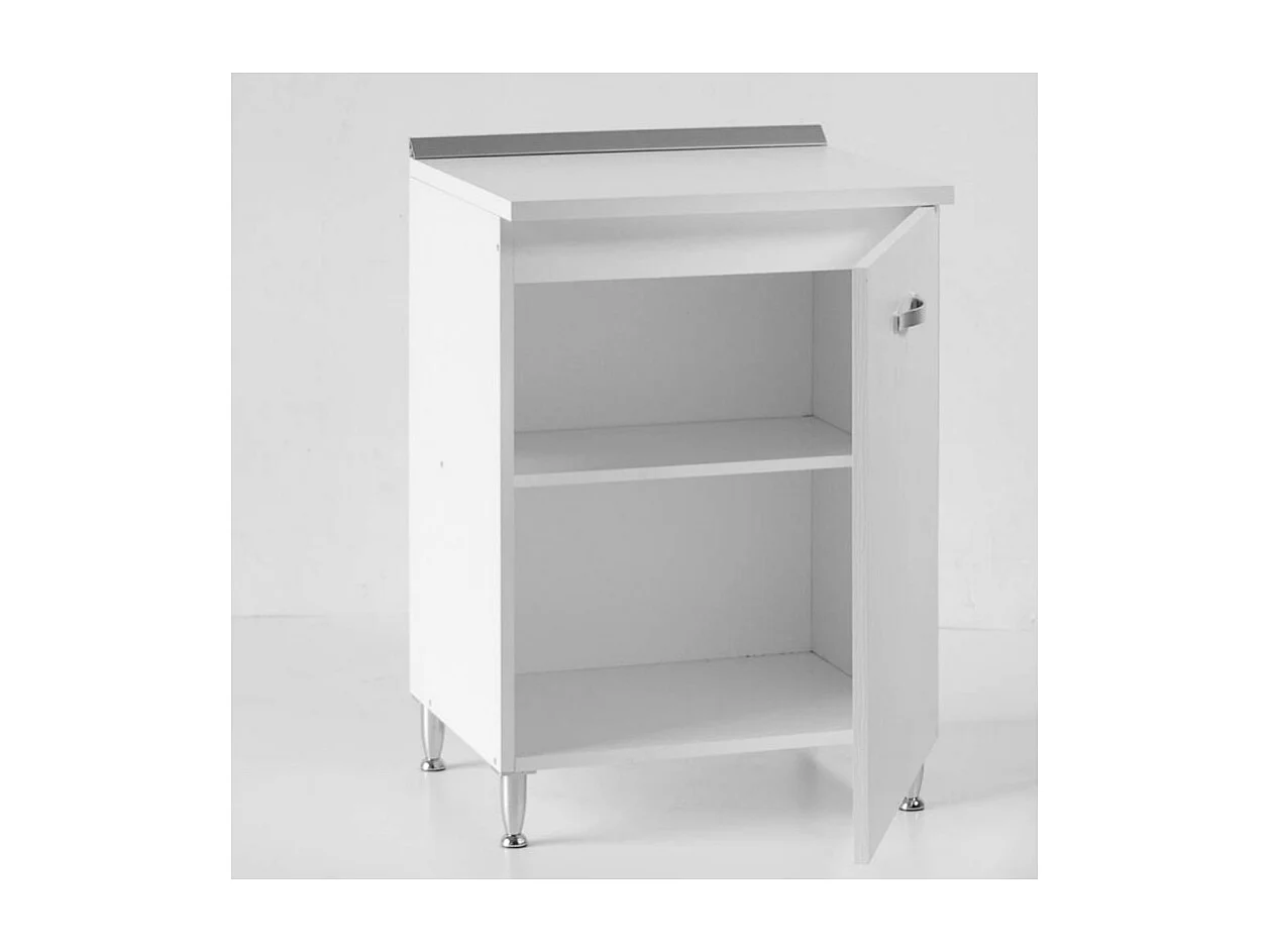 Base cucina con anta 60x50x85H colore bianco frassinato