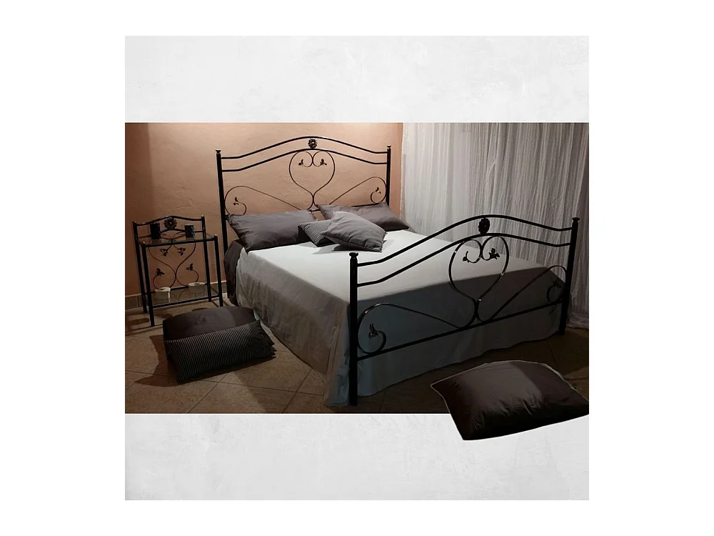 Letto matrimoniale ferro battuto Ginestra colore nero oro
