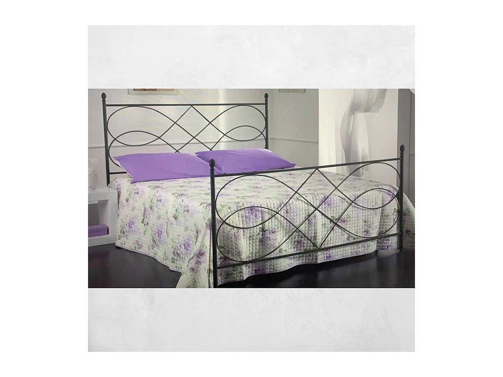 Letto matrimoniale ferro battuto Margherita colore antracite