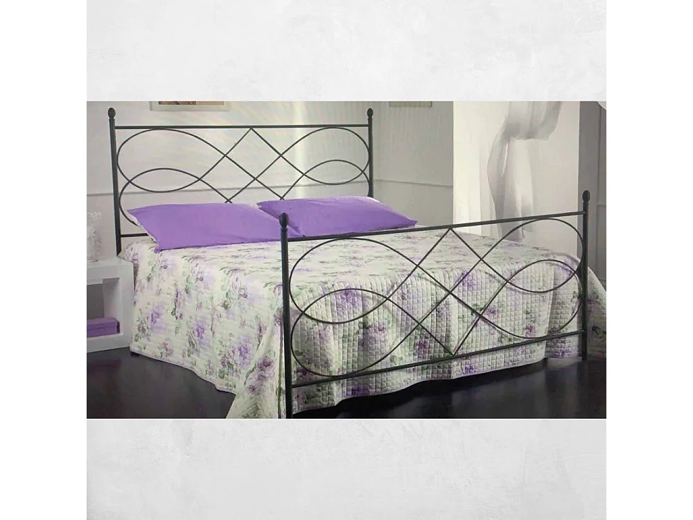 Letto matrimoniale ferro battuto Margherita colore antracite