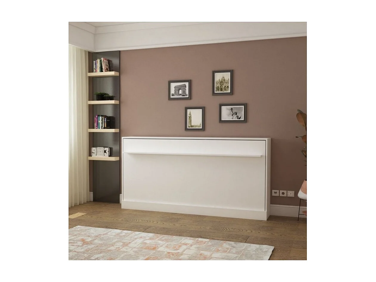 Letto singolo a scomparsa salvaspazio Life bianco 215x38x108H