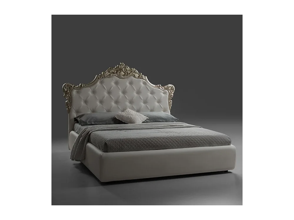 Letto matrimoniale con contenitore Savoia colore bianco