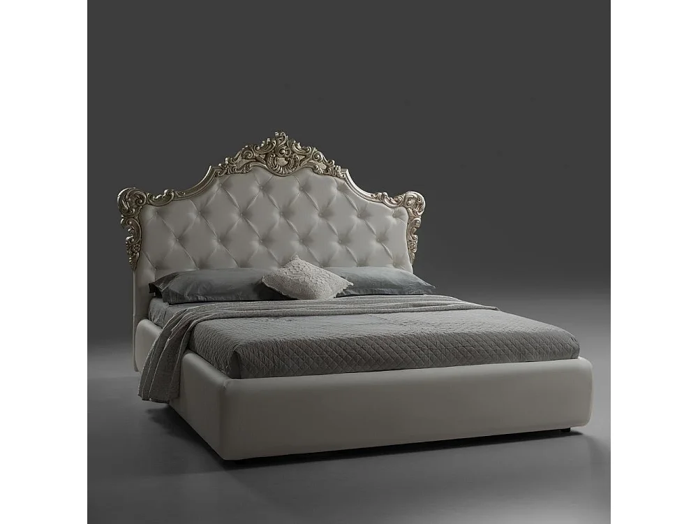 Letto matrimoniale con contenitore Savoia colore bianco
