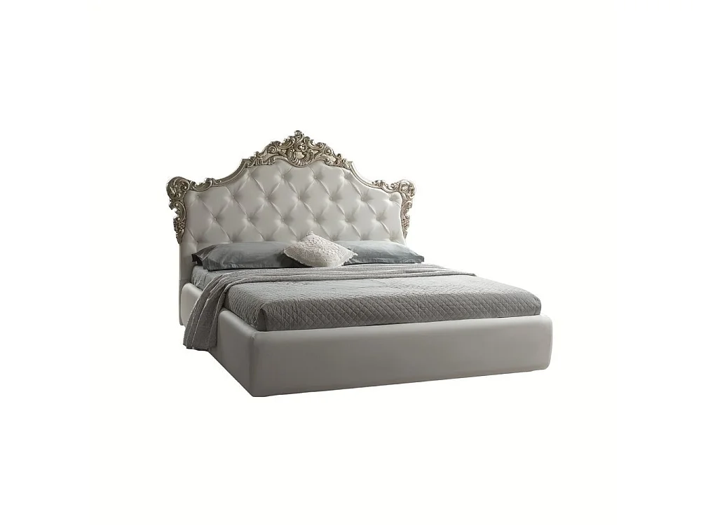 Letto matrimoniale con contenitore Savoia colore bianco