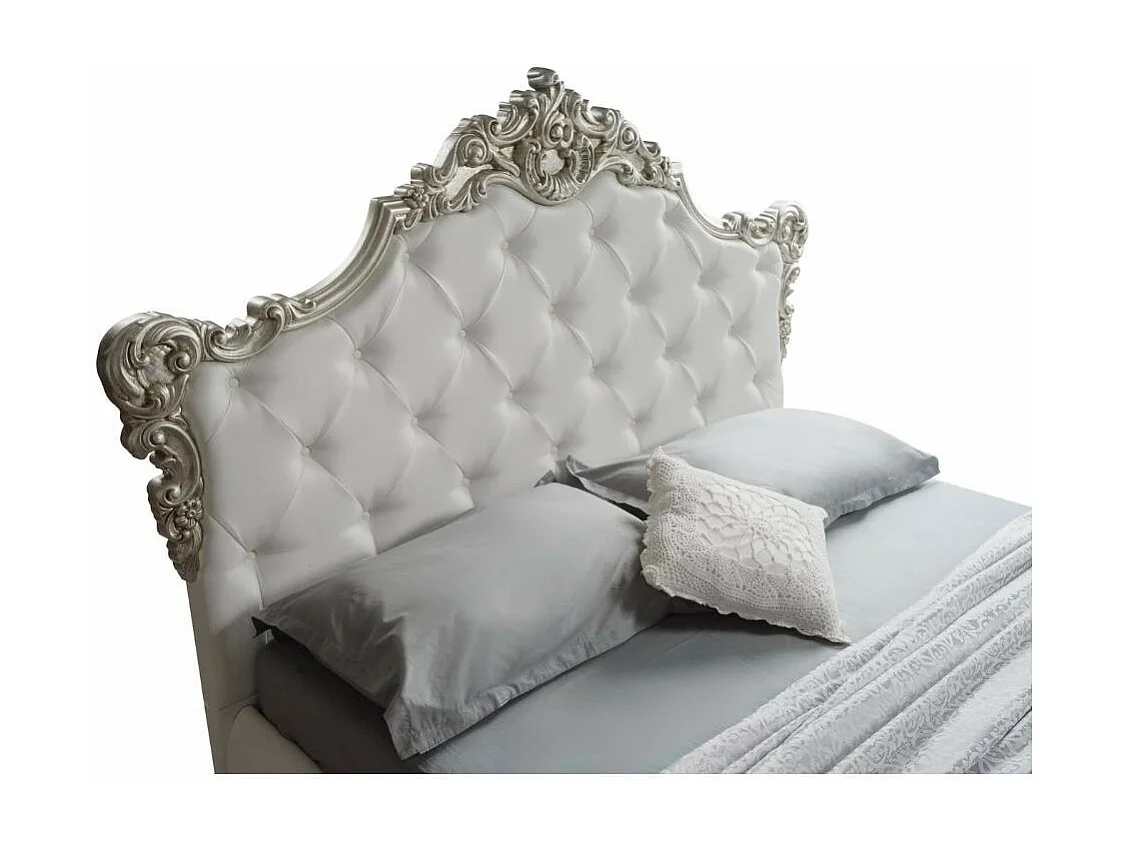 Letto matrimoniale con contenitore Savoia colore bianco