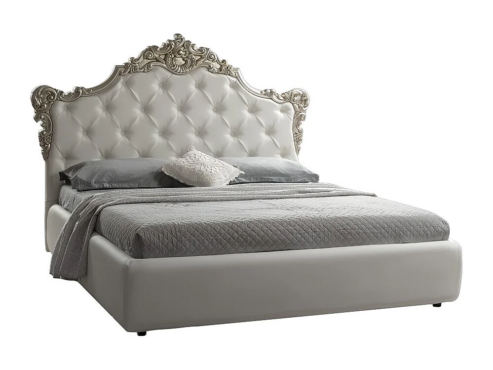 Letto matrimoniale con contenitore Savoia colore bianco