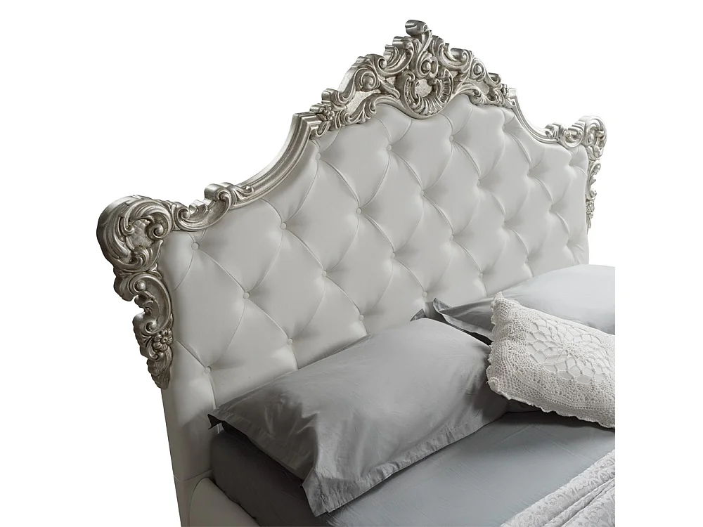 Letto matrimoniale con contenitore Savoia colore bianco