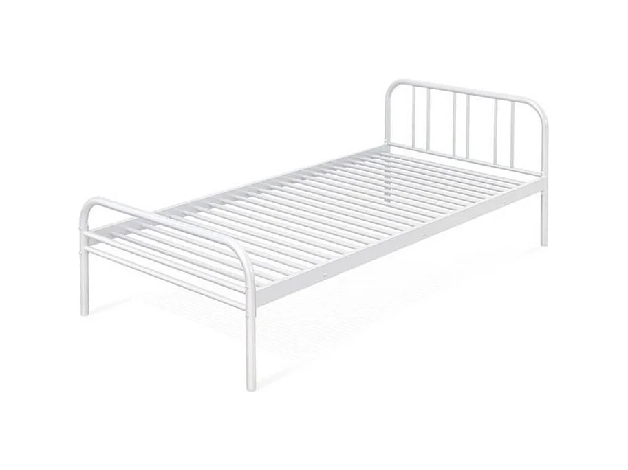 Letto singolo in metallo Genoa colore bianco