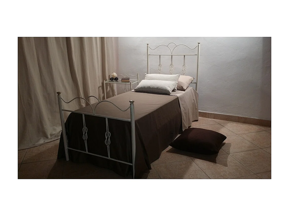 Letto singolo ferro battuto Primula colore bianco oro