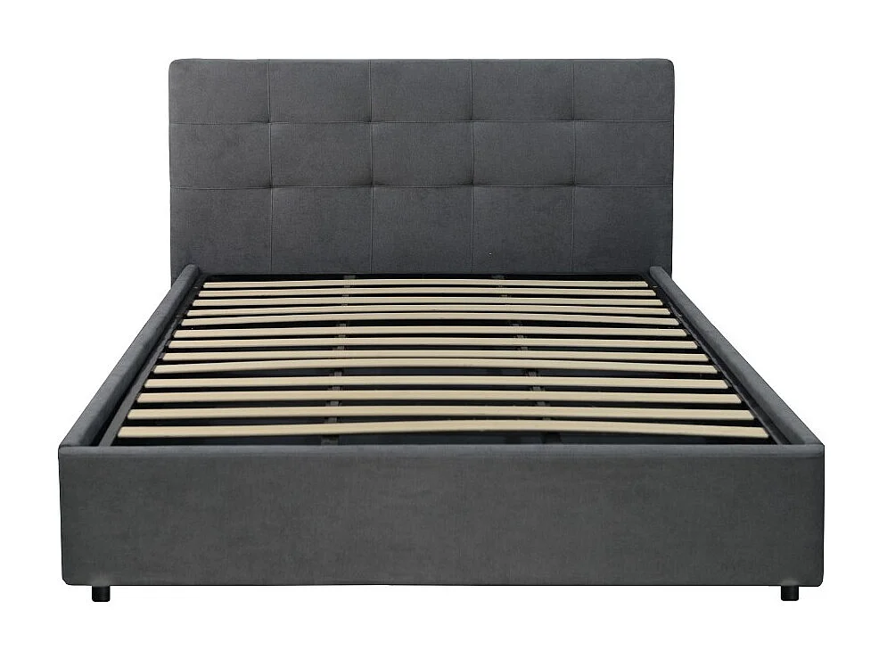 Letto Matrimoniale contenitore Ascoli 182x210x110H tessuto colore ash grigio