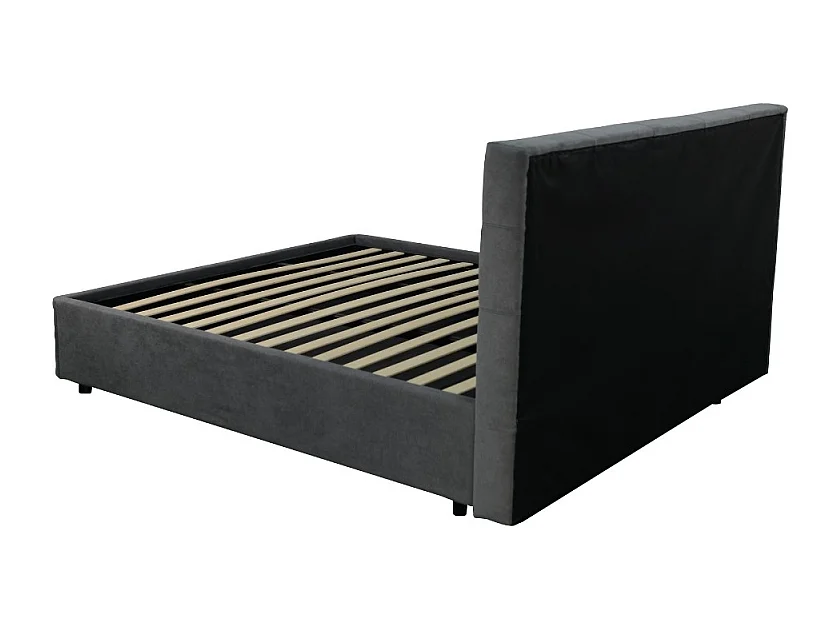 Letto Matrimoniale contenitore Ascoli 182x210x110H tessuto colore ash grigio