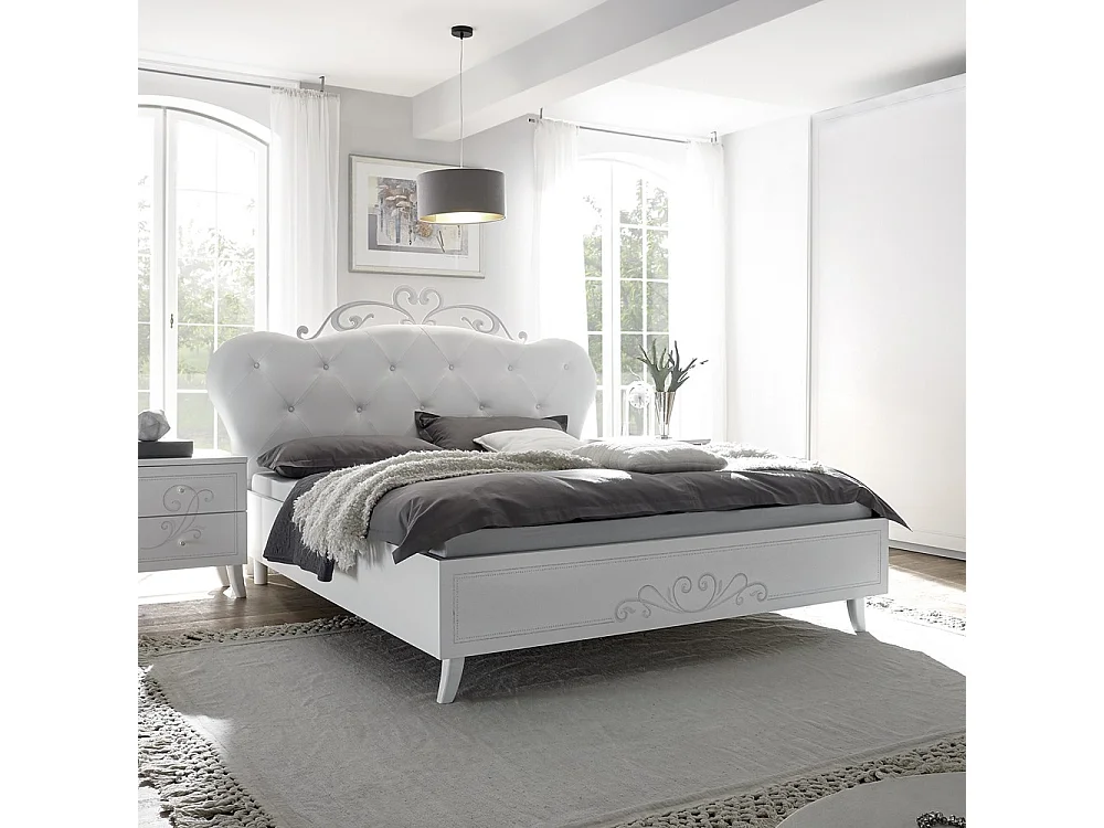 Letto in legno Pamuk colore bianco